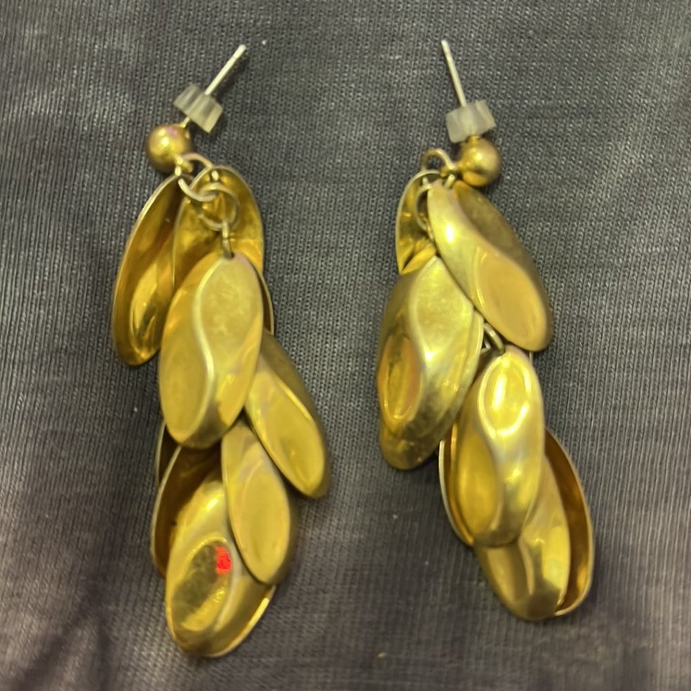 Dangle Gold Colored Earrings - image 5
